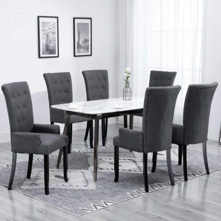 Dining chairs with armrests 6 units dark gray fabric by , dining chairs - Ref: Foro24-276910, Price: 901,56 €, Discount: %