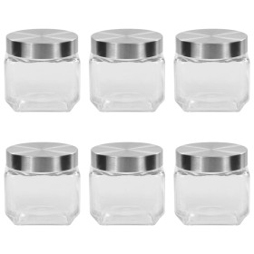 Storage jars with silver lid 6 pcs 800 ml by vidaXL, honey jars - Ref: Foro24-50843, Price: 22,89 €, Discount: %