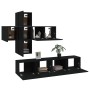 7-piece black plywood TV furniture set by , TV Furniture - Ref: Foro24-3114503, Price: 231,35 €, Discount: %