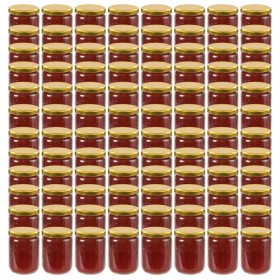 Glass jam jars with gold lid 96 pcs 230 ml by vidaXL, honey jars - Ref: Foro24-50803, Price: 125,07 €, Discount: %