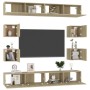 Juego de muebles de salón 8 piezas roble Sonoma de , Muebles TV - Ref: Foro24-3078964, Precio: 269,99 €, Descuento: %