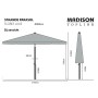 Madison Flores Luxe Round Light Gray Parasol 300 cm by , Umbrellas - Ref: Foro24-423702, Price: 138,33 €, Discount: %