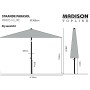 Madison Parasol Paros II Luxe light gray 300 cm by , Umbrellas - Ref: Foro24-434712, Price: 131,99 €, Discount: %