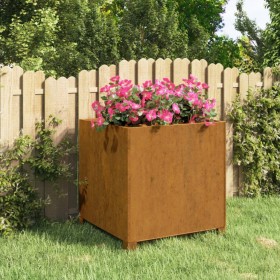 Jardinera con patas acero corten oxidado 49x47x50 cm de , Maceteros y jardineras - Ref: Foro24-823682, Precio: 67,99 €, Descu...