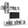 Set de muebles de salón 7 pzas madera ingeniería gris hormigón de , Muebles TV - Ref: Foro24-3079129, Precio: 208,11 €, Descu...