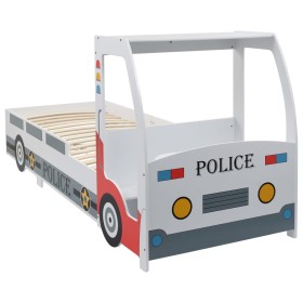 Cama infantil forma de coche de policía y escritorio 90x200 cm de vidaXL, Cunas y camas para niños - Ref: Foro24-244012, Prec...