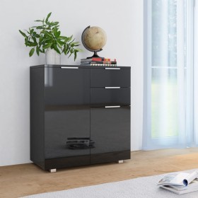 Glossy black chipboard sideboard 71x35x80 cm by , Sideboards - Ref: Foro24-283716, Price: 120,99 €, Discount: %