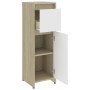 Badezimmerschrank aus Sperrholz in Weiß und Eiche, 30 x 30 x 95 cm von , Badezimmermöbel - Ref: Foro24-802665, Preis: 66,08 €...