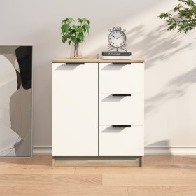 White plywood and Sonoma oak sideboard 60x30x70 cm by , Sideboards - Ref: Foro24-811084, Price: 92,81 €, Discount: %