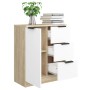 White plywood and Sonoma oak sideboard 60x30x70 cm by , Sideboards - Ref: Foro24-811084, Price: 92,81 €, Discount: %