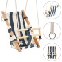 Baby swing with safety belt cotton blue wood by vidaXL, Baby jumpers and swings - Ref: Foro24-91801, Price: 55,53 €, Discount: %