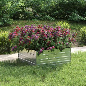 Silver galvanized steel flower bed 100x100x45 cm by , Pots and planters - Ref: Foro24-316885, Price: 42,66 €, Discount: %