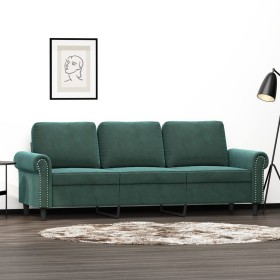 Sofá de 3 plazas terciopelo verde oscuro 180 cm de , Sofás - Ref: Foro24-359541, Precio: 317,70 €, Descuento: %