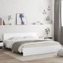 Estructura de cama cabecero y luces LED blanca 180x200 cm de , Camas y somieres - Ref: Foro24-3207588, Precio: 194,70 €, Desc...