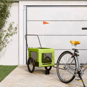 Pet Bicycle Trailer Iron Oxford Cloth Green Black by , pet strollers - Ref: Foro24-93948, Price: 102,99 €, Discount: %