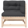 Equine garden sofa with cushions and footrest by , Modular outdoor sofas - Ref: Foro24-838109, Price: 113,87 €, Discount: %