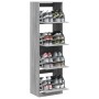 Schuhschrank mit 4 Klappschubladen Sonomagrau 60x42x204 cm von , Schuhregale und Schuhorganisatoren - Ref: Foro24-3214397, Pr...