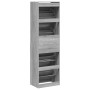 Schuhschrank mit 4 Klappschubladen Sonomagrau 60x42x204 cm von , Schuhregale und Schuhorganisatoren - Ref: Foro24-3214397, Pr...