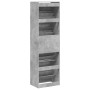 Shoe cabinet with 4 folding drawers concrete gray 60x42x204 cm by , Shoe racks and shoe organizers - Ref: Foro24-3214395, Pri...