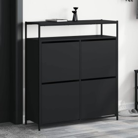 Mueble zapatero con 4 cajones abatibles negro 100x34x112 cm de , Zapateros y organizadores de calzado - Ref: Foro24-3214413, ...