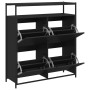 Shoe cabinet with 4 folding drawers black 100x34x112 cm by , Shoe racks and shoe organizers - Ref: Foro24-3214413, Price: 194...