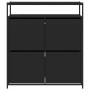 Shoe cabinet with 4 folding drawers black 100x34x112 cm by , Shoe racks and shoe organizers - Ref: Foro24-3214413, Price: 194...