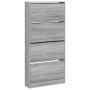 Shoe cabinet with 4 folding drawers Sonoma gray 80x21x163.5 cm by , Shoe racks and shoe organizers - Ref: Foro24-3214369, Pri...