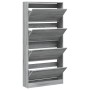 Shoe cabinet with 4 folding drawers Sonoma gray 80x21x163.5 cm by , Shoe racks and shoe organizers - Ref: Foro24-3214369, Pri...