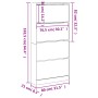 Shoe cabinet with 4 folding drawers Sonoma gray 80x21x163.5 cm by , Shoe racks and shoe organizers - Ref: Foro24-3214369, Pri...