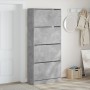 Shoe cabinet with 4 folding drawers concrete gray 80x34x187.5cm by , Shoe racks and shoe organizers - Ref: Foro24-3214381, Pr...