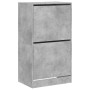 Shoe cabinet with 2 folding drawers concrete gray 60x42x108 cm by , Shoe racks and shoe organizers - Ref: Foro24-3214388, Pri...