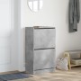 Shoe cabinet with 2 folding drawers concrete gray 60x42x108 cm by , Shoe racks and shoe organizers - Ref: Foro24-3214388, Pri...