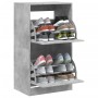 Shoe cabinet with 2 folding drawers concrete gray 60x42x108 cm by , Shoe racks and shoe organizers - Ref: Foro24-3214388, Pri...