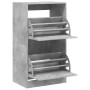 Shoe cabinet with 2 folding drawers concrete gray 60x42x108 cm by , Shoe racks and shoe organizers - Ref: Foro24-3214388, Pri...