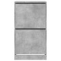 Shoe cabinet with 2 folding drawers concrete gray 60x42x108 cm by , Shoe racks and shoe organizers - Ref: Foro24-3214388, Pri...