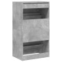 Shoe cabinet with 2 folding drawers concrete gray 60x42x108 cm by , Shoe racks and shoe organizers - Ref: Foro24-3214388, Pri...