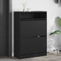 Shoe cabinet with 2 folding drawers black 80x34x116 cm by , Shoe racks and shoe organizers - Ref: Foro24-3214407, Price: 117,...