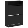 Shoe cabinet with 2 folding drawers black 80x34x116 cm by , Shoe racks and shoe organizers - Ref: Foro24-3214407, Price: 117,...