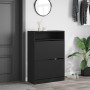 Mueble zapatero con 2 cajones abatibles negro 80x34x116 cm de , Zapateros y organizadores de calzado - Ref: Foro24-3214407, P...