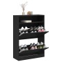 Mueble zapatero con 2 cajones abatibles negro 80x34x116 cm de , Zapateros y organizadores de calzado - Ref: Foro24-3214407, P...