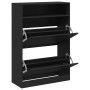 Mueble zapatero con 2 cajones abatibles negro 80x34x116 cm de , Zapateros y organizadores de calzado - Ref: Foro24-3214407, P...