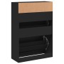 Shoe cabinet with 2 folding drawers black 80x34x116 cm by , Shoe racks and shoe organizers - Ref: Foro24-3214407, Price: 117,...