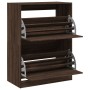 Mueble zapatero 2 cajones abatibles marrón roble 80x42x108 cm de , Zapateros y organizadores de calzado - Ref: Foro24-3214405...