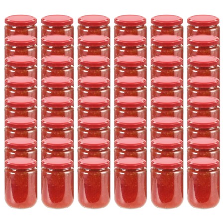 Tarros de mermelada de vidrio con tapa roja 48 unidades 230 ml de vidaXL, Tarros de miel - Ref: Foro24-50800, Precio: 70,23 €...