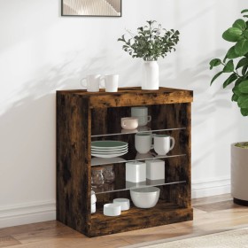 Sideboard with LED lights smoked oak 60.5x37x67 cm by , Sideboards - Ref: Foro24-836697, Price: 61,03 €, Discount: %