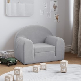 Sofá cama infantil felpa suave gris claro de , Mobiliario para bebés y niños pequeños - Ref: Foro24-357017, Precio: 37,99 €, ...