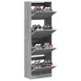 Shoe cabinet with 4 folding drawers Sonoma gray 60x34x187.5 cm by , Shoe racks and shoe organizers - Ref: Foro24-3214376, Pri...