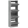 Shoe cabinet with 4 folding drawers Sonoma gray 60x34x187.5 cm by , Shoe racks and shoe organizers - Ref: Foro24-3214376, Pri...