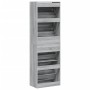 Shoe cabinet with 4 folding drawers Sonoma gray 60x34x187.5 cm by , Shoe racks and shoe organizers - Ref: Foro24-3214376, Pri...