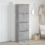 Mueble zapatero 4 cajones abatibles gris hormigón 60x34x187,5cm de , Zapateros y organizadores de calzado - Ref: Foro24-32143...